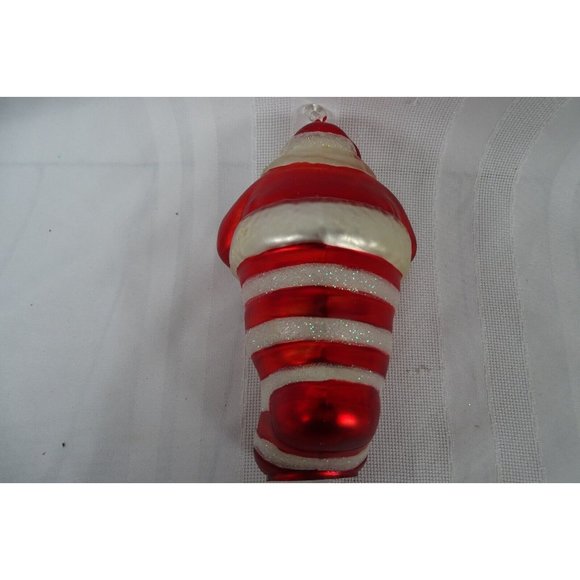 Dept. 56 Santa In Stocking 1997 Handblown Mercury Glass Christmas Ornament 8” - Picture 3 of 4